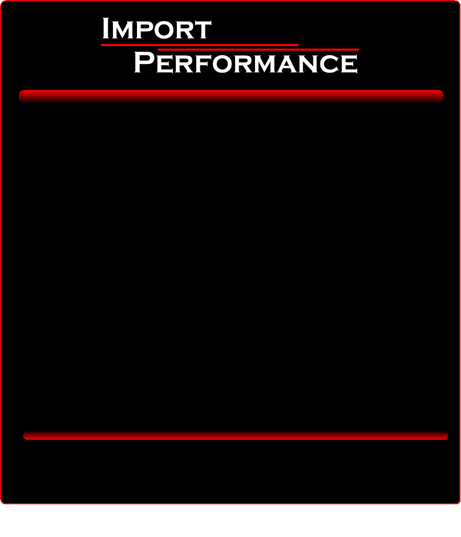 Import Performance - Volkswagen Auto Repair - BMW Factory Services - Mercedes Car Repairs - Audi Mechanic - Saab Repairs - Subaru Specialist - Oil Service Car Brake Service - Transmissions - Batteries - Axles - Timing Belt Service - Air Condition Repairs 